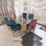 SS Dining Table Set Gold 01