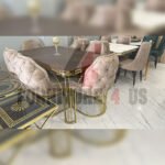 SS Dining Table Set Gold 03
