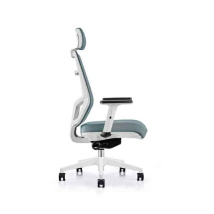 A 813 White & Green Ergonomic Chair - 2