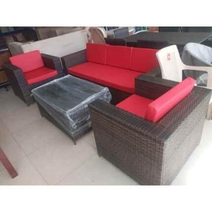 Rattan 5 Seater Sofa With Centre Table